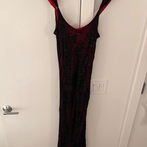 Elegant Red and Black Women's 1920’s style Dress
